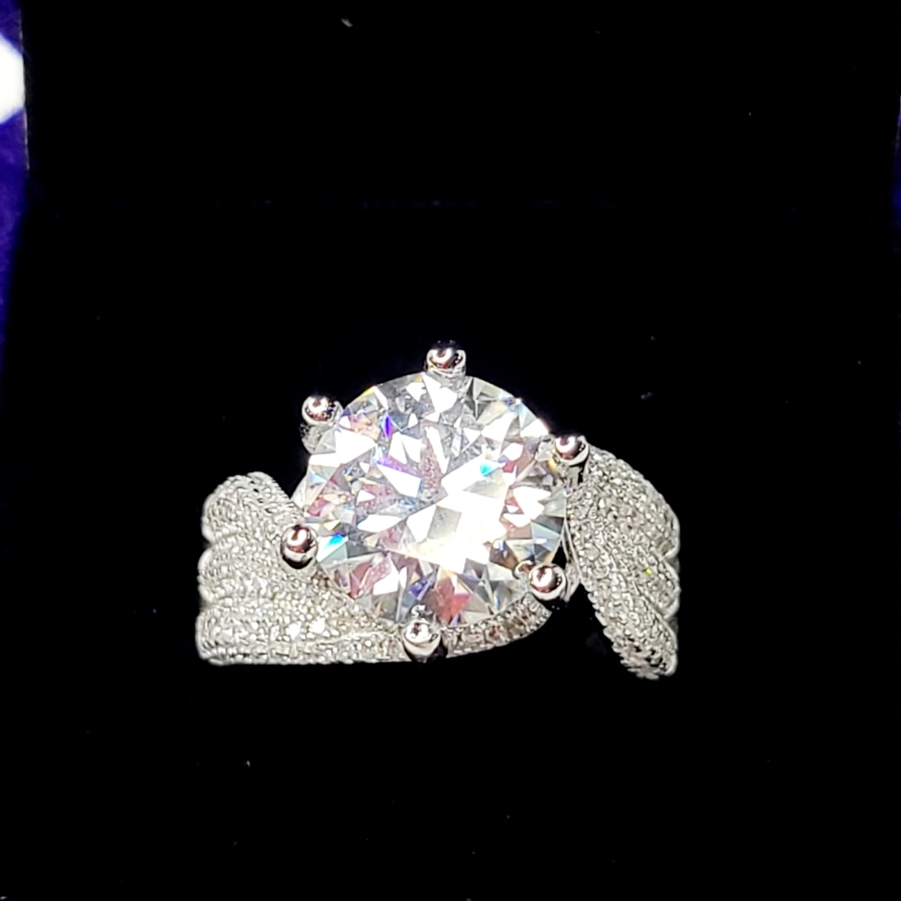 5 Carat Moissanite Ring Sterling